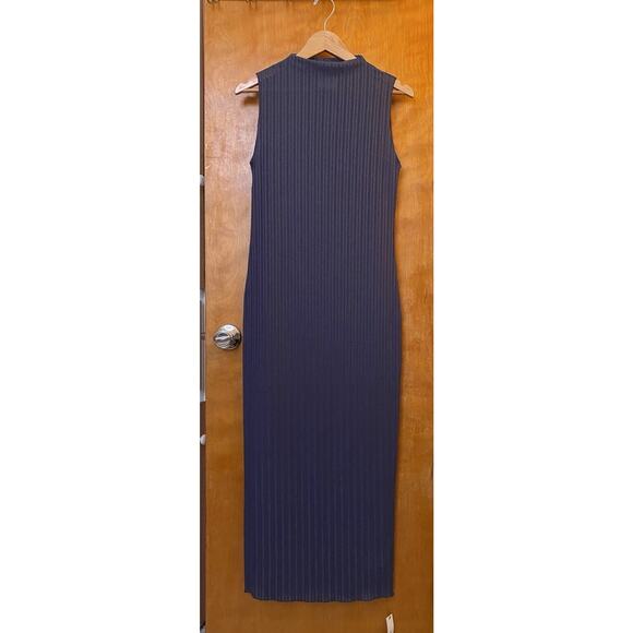 NWT Reformation Arabella Knit Mock Neck Midi Ribbed Dress Sz XS Maxi Blue 90s - Picture 3 of 8